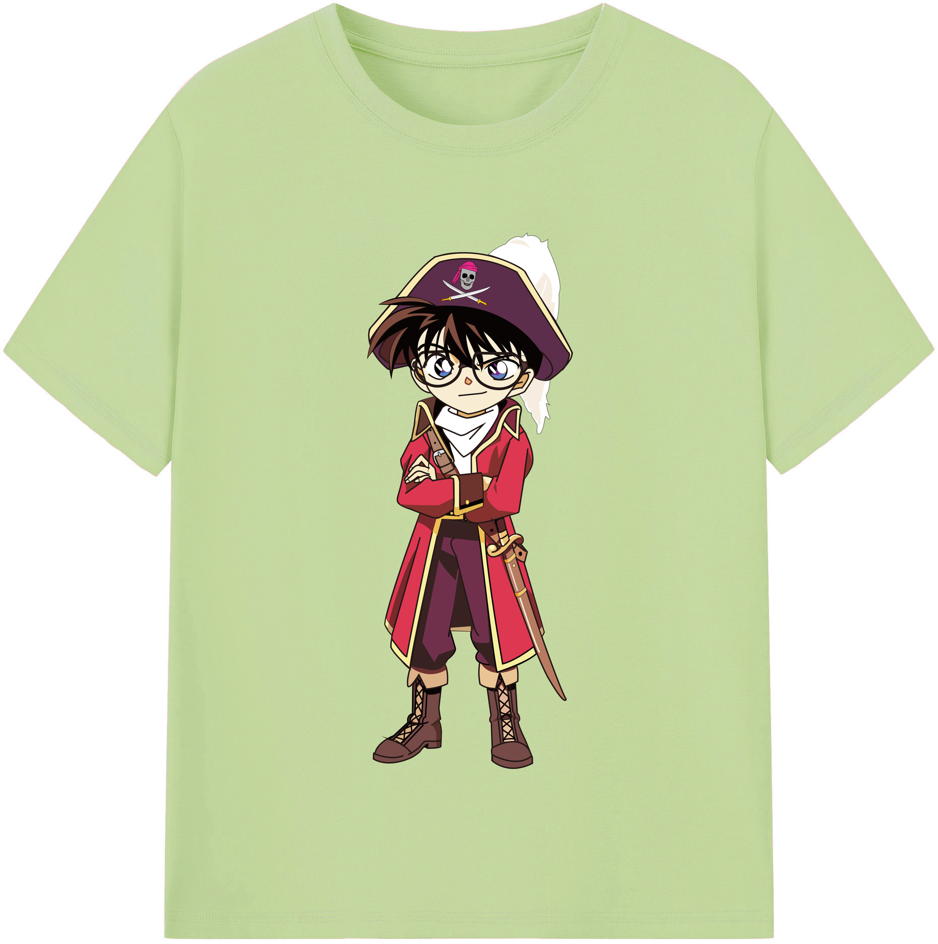 （画像用） 名探偵コナン 江戸川 コナン Detective Conan Conan Edogawa 綿100％半袖Tシャツ（フロントプリント）